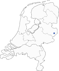 Kaart van Nederland met de locatie van IBTH in Enschede